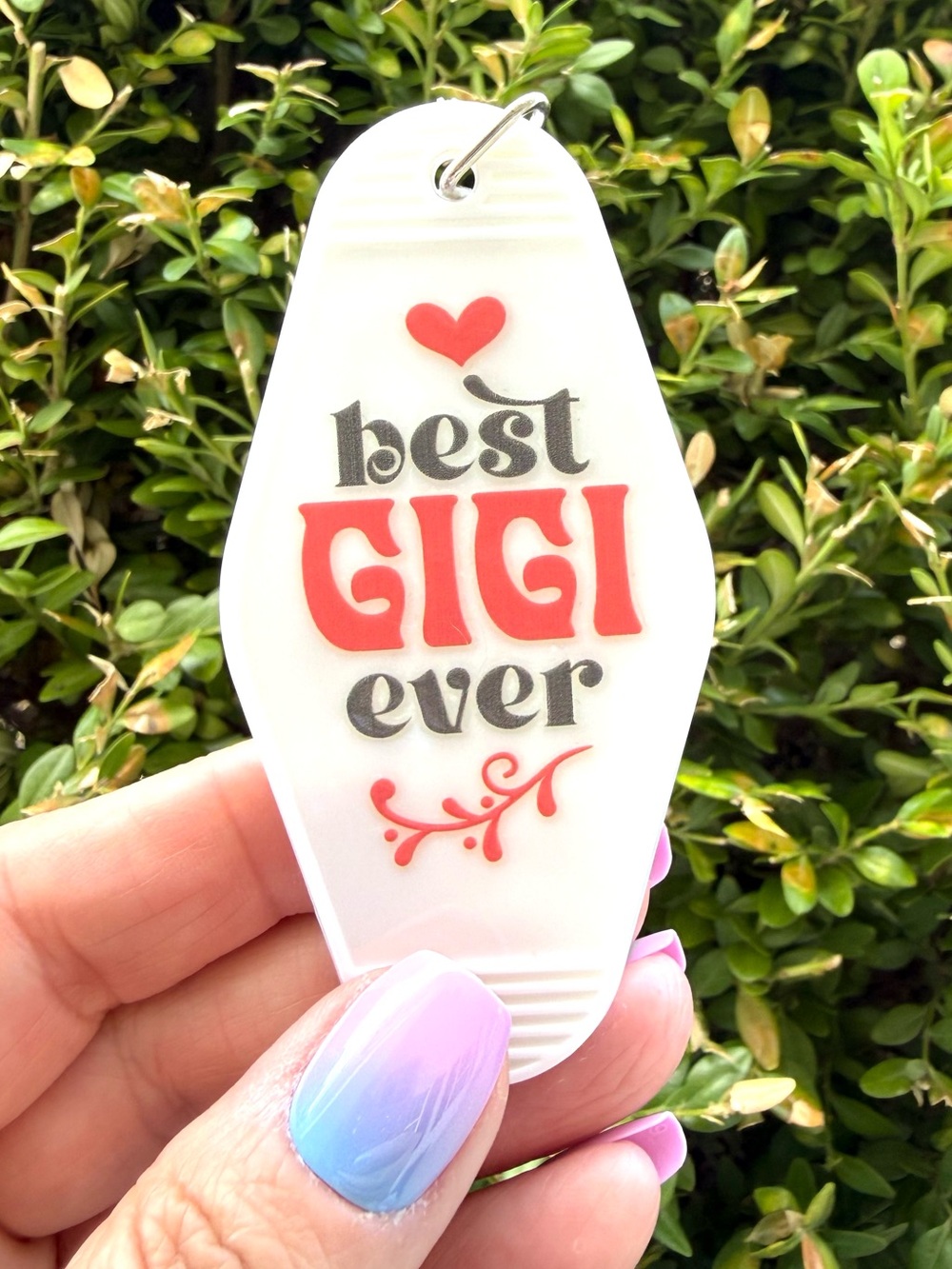 Vintage style motel key 3.5” keychain Best Gigi Ever grandma gift idea